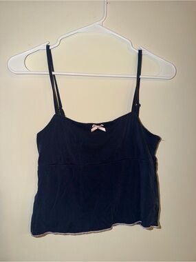 Edikted Navy Cami with Pink Bow Accent